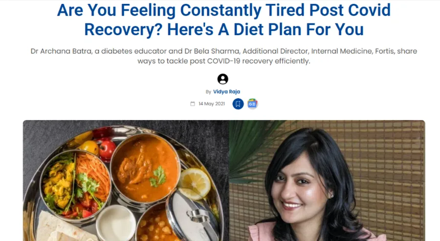Feature on a post Covid recovery diet plan