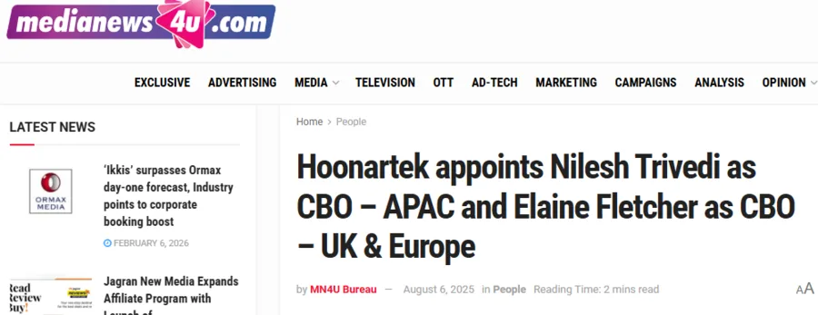 MediaNews4U report on a chief business officer appointment